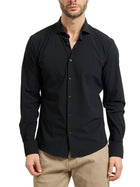 Camicia Yes Zee Uomo a manica lunga cf poly
 nero