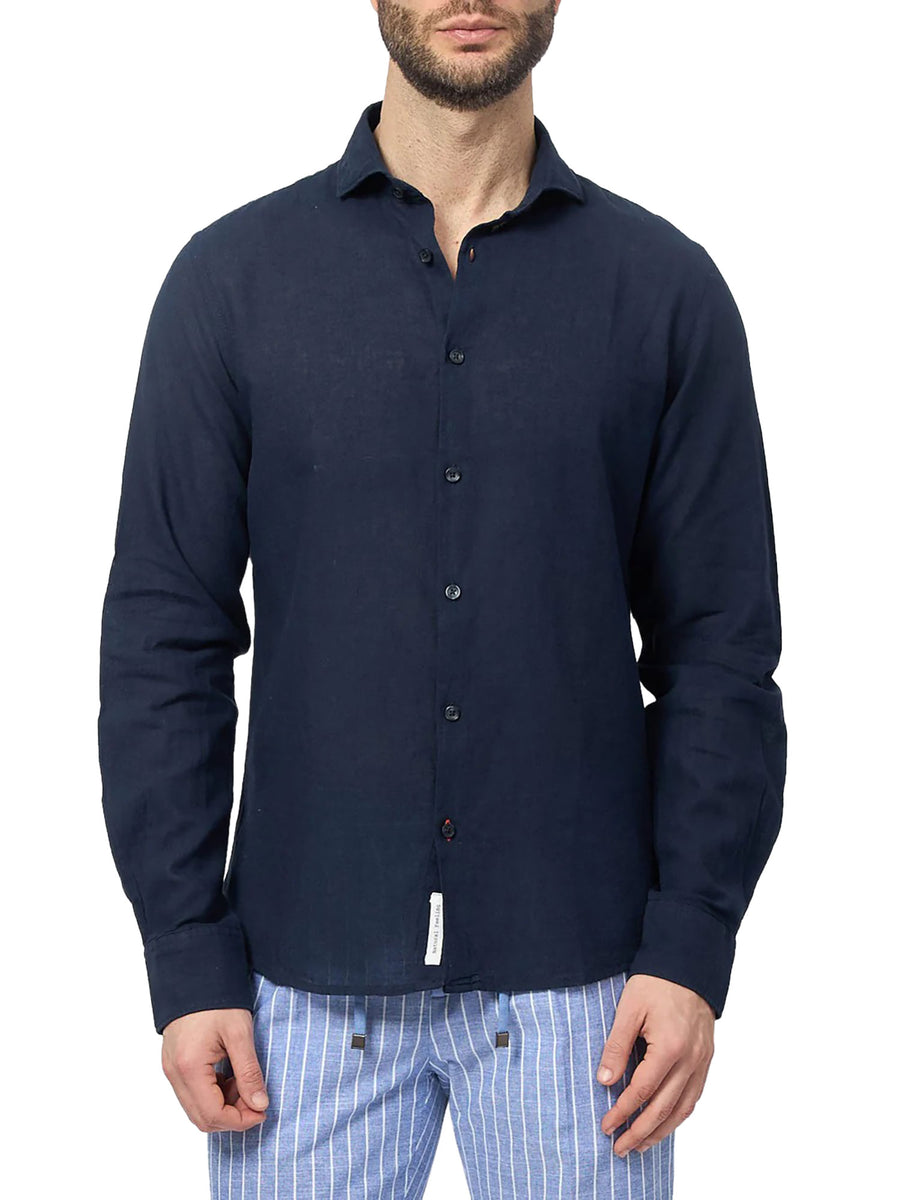 Camicia Yes Zee Uomo a manica lunga cf misto lino
 Blu