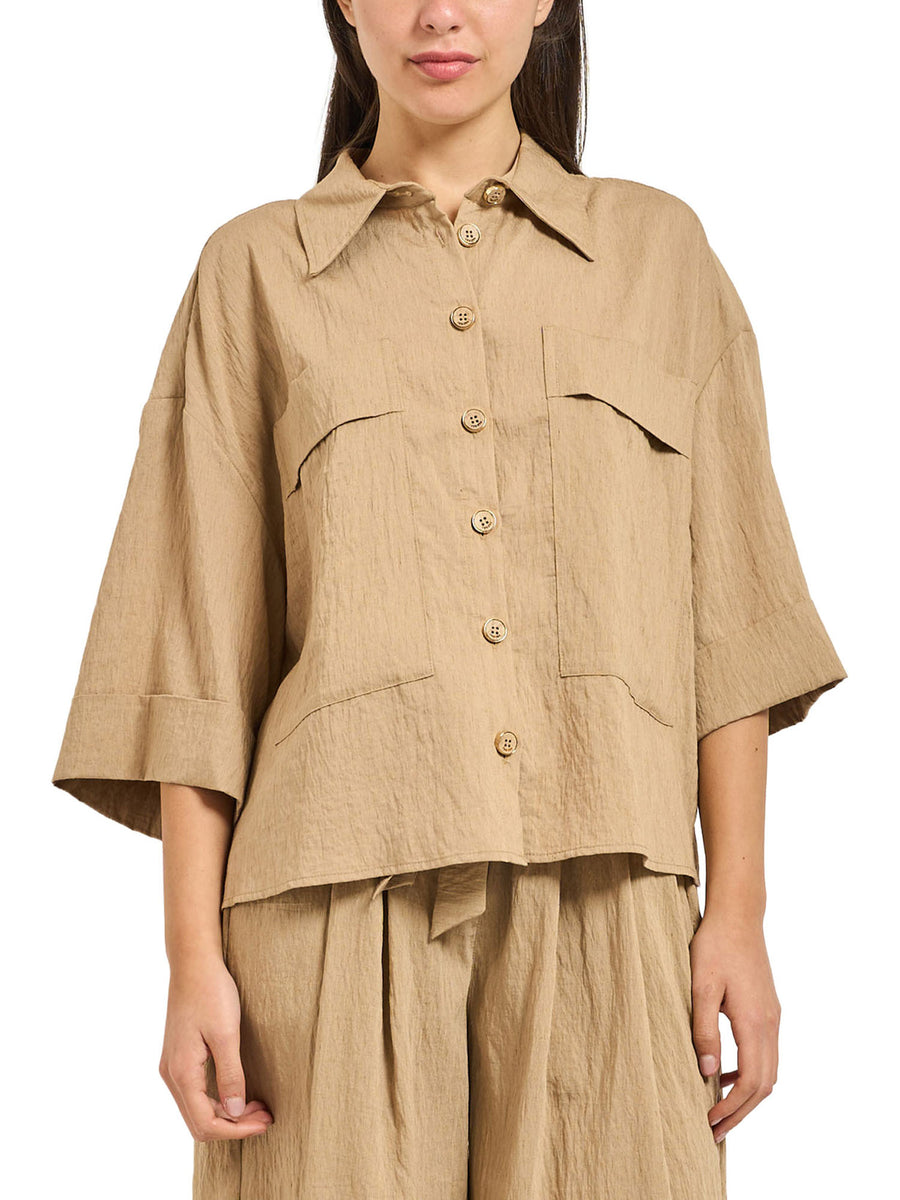 Camicia Yes Zee donna manica corta 2 TS. Poly fango