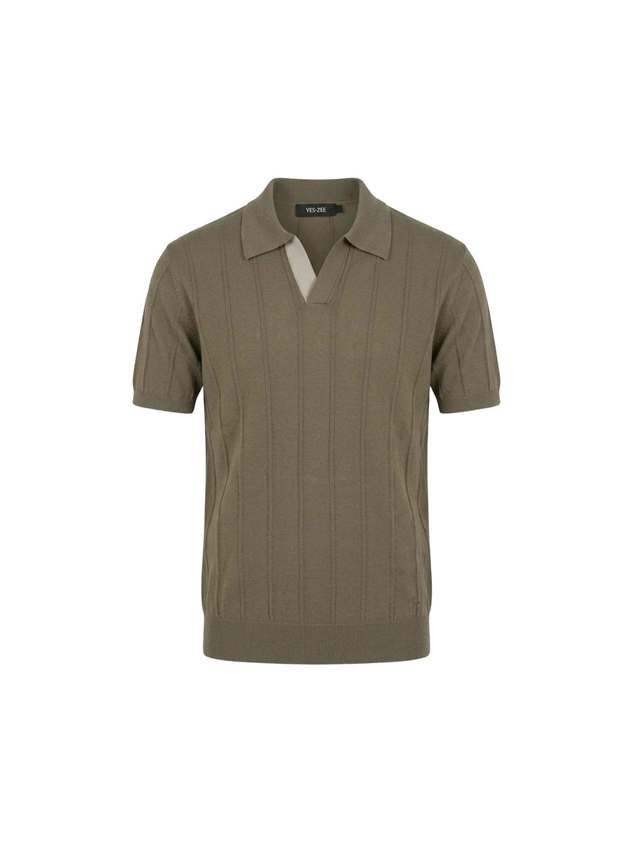 Polo Yes Zee Uomo manica corta maglia 
 marrone