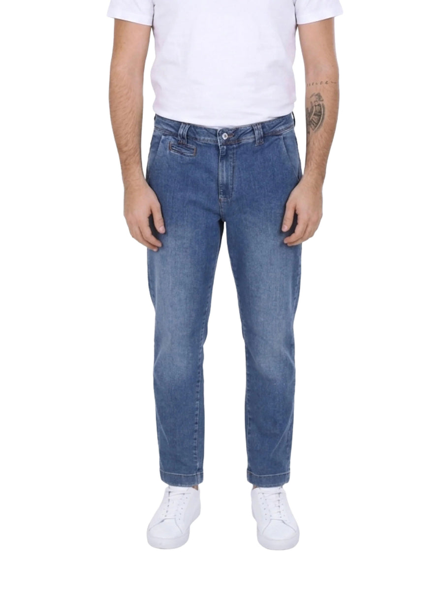 Jeans Yes Zee Uomo chino stretch Denim blue