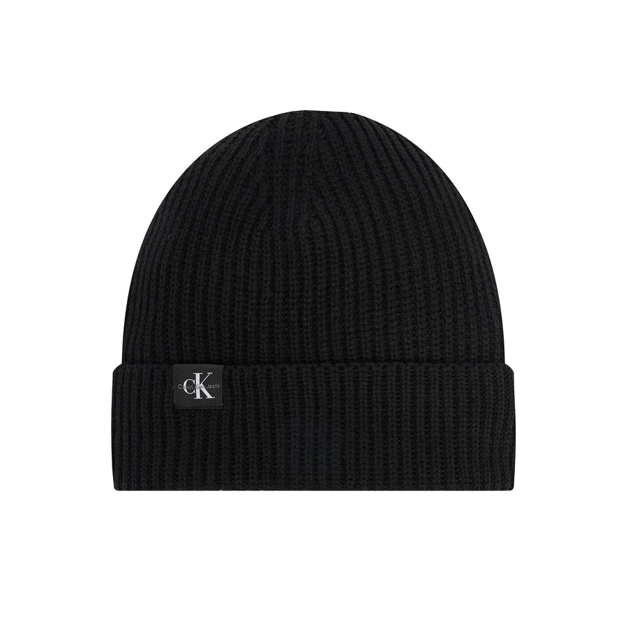 Cappello Calvin Klein bambino a costine logo monogram nero