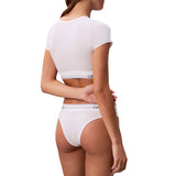 Slip brasiliana Calvin Klein con logo donna bianco
