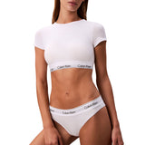 Slip brasiliana Calvin Klein con logo donna bianco