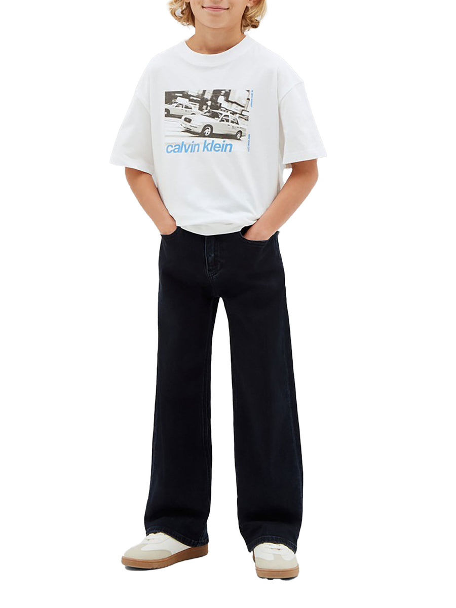 Jeans Calvin Klein modello skater bambino denim scuro