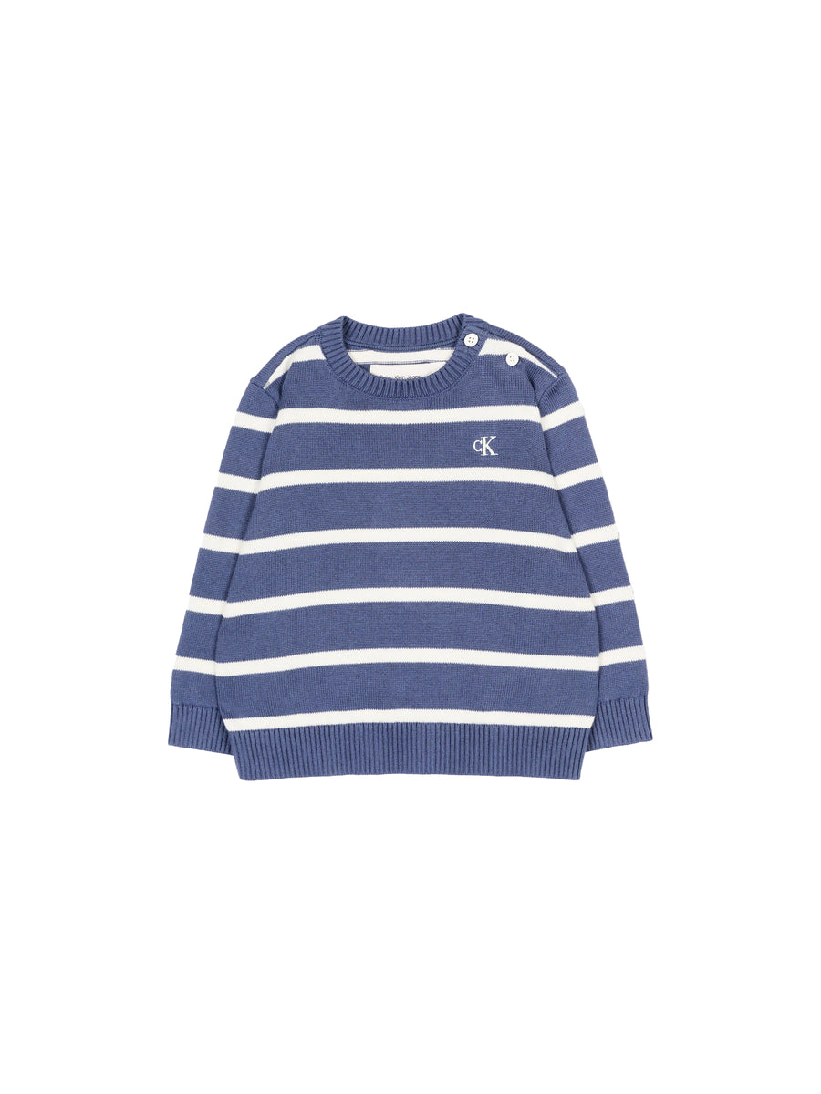 Girocollo Calvin Klein neonato stripe cotton blu multi