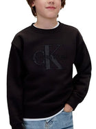 Felpa Calvin Klein ragazzo seasonal monologo nero