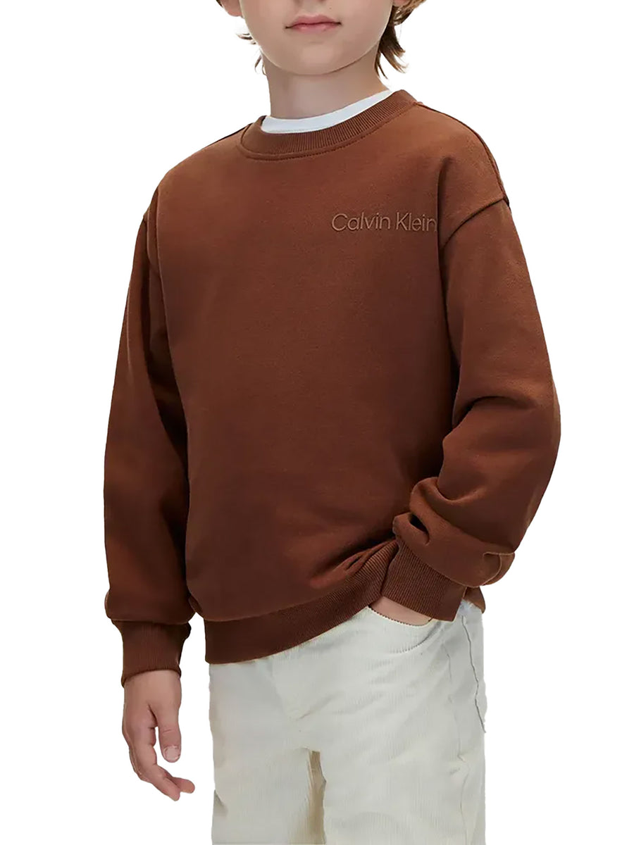 Felpa Calvin Klein bambino stampa logo retro moro