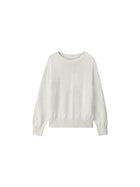 Girocollo Calvin Klein bambino logo intarsia panna
