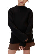 Girocollo Calvin Klein ragazza chunky rib nero