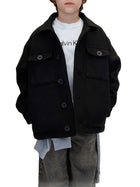 Giacca Calvin Klein modello shacket bambino nero