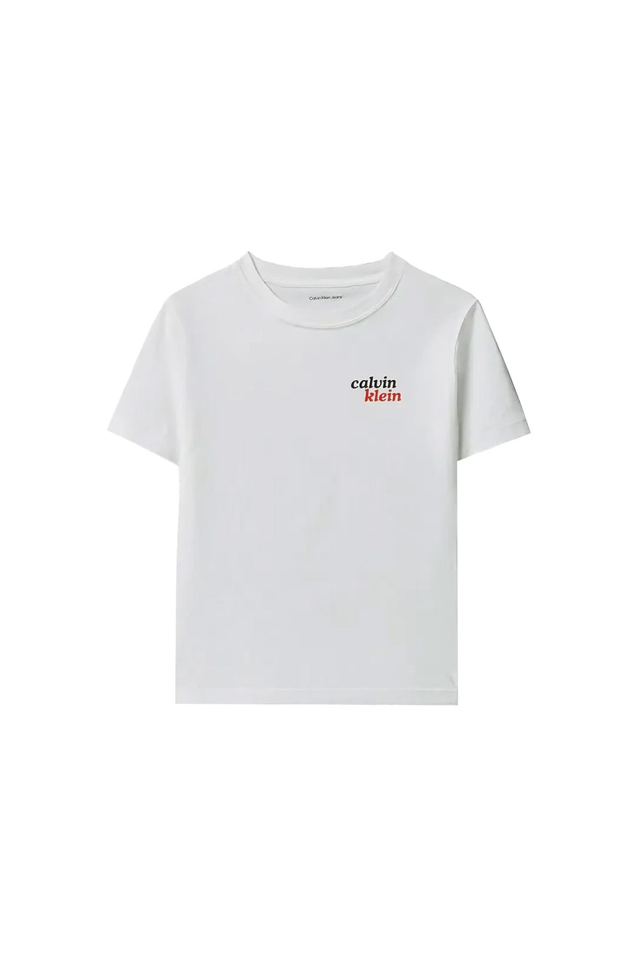 T-shirt Calvin Klein ragazzo front back print bianco
