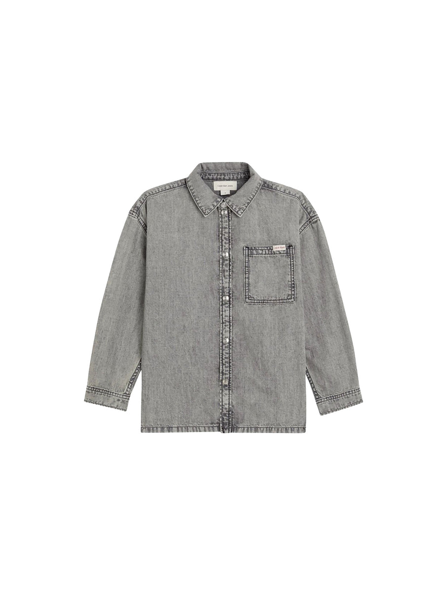 Camicia Calvin Klein bambino in jeans denim grigio