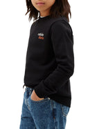 Felpa Calvin Klein girocollo con logo ragazzo nero