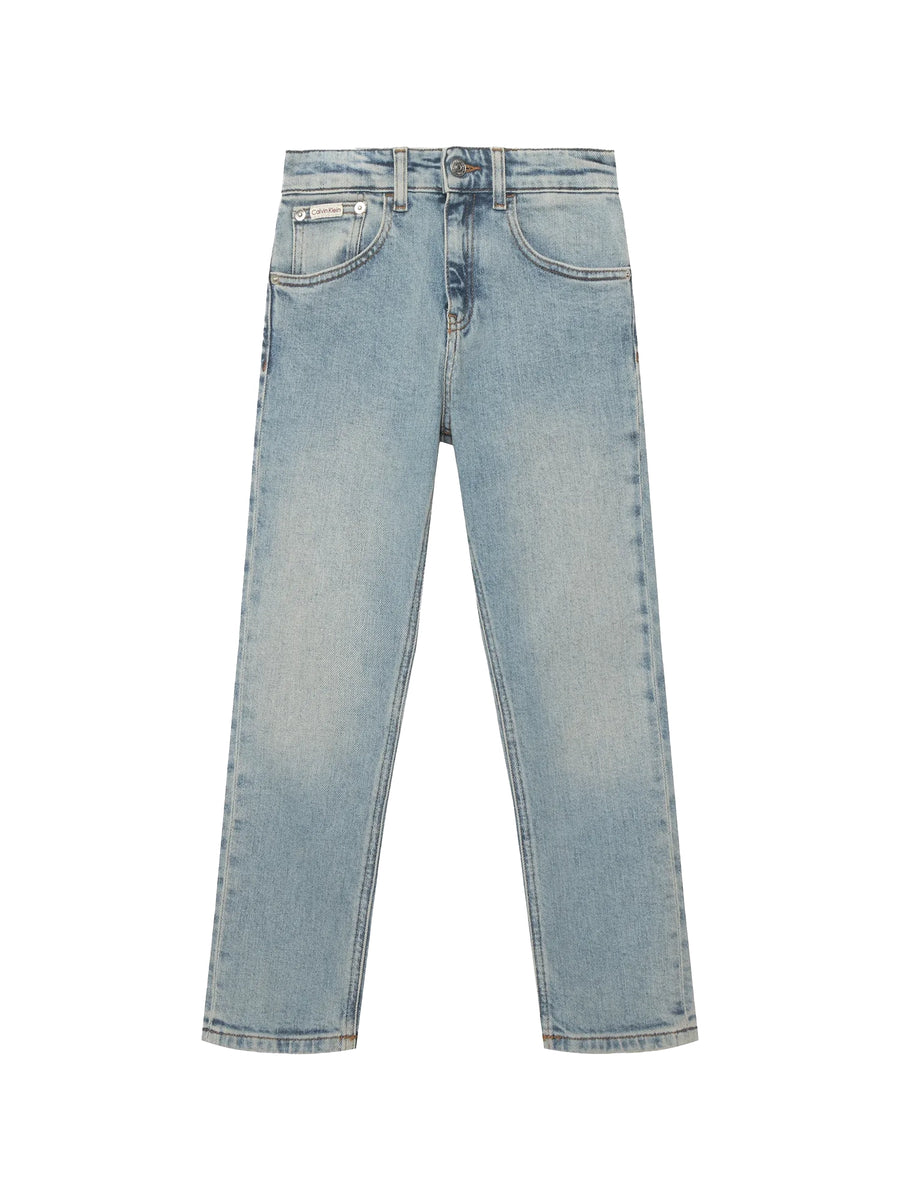 Jeans Calvin Klein bambino modello dad denim grigio