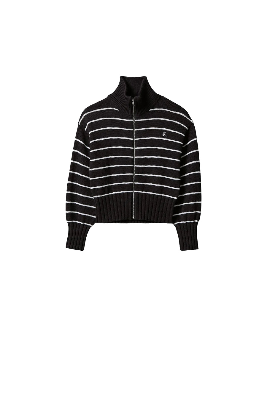 Cardigan Calvin Klein ragazza con zip interest nero