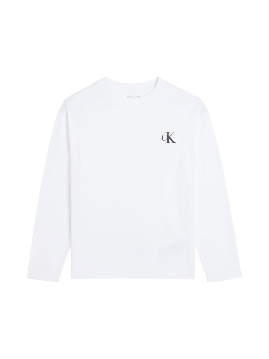 T-shirt Calvin Klein bambino monologo bianco