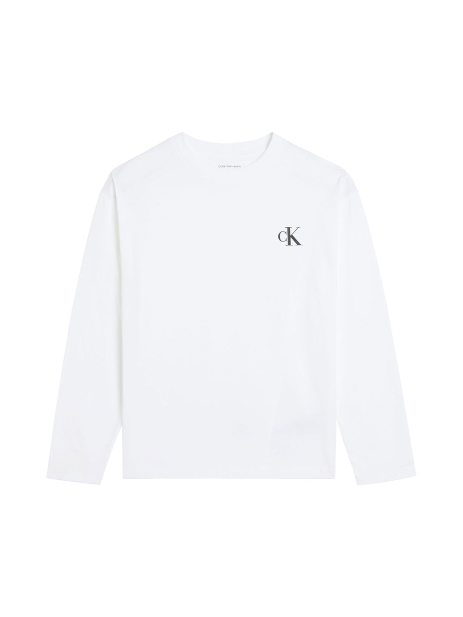 T-shirt Calvin Klein ragazzo monologo bianco