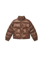 Piumino Calvin Klein bambina corto con zip minime shiny moro
