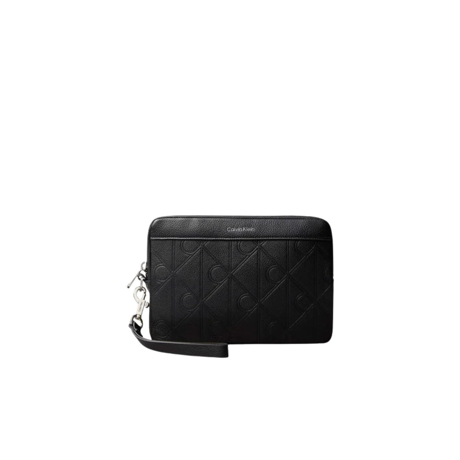 Pochette Calvin Klein uomo XL con monogramma nero