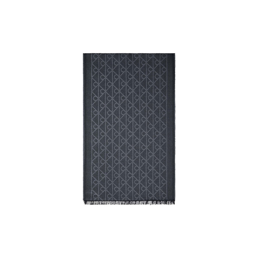 Sciarpa Calvin Klein uomo jacquard con monogramma nero