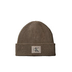 Cappello cuffia Calvin Klein uomo a costine con patch CK verde