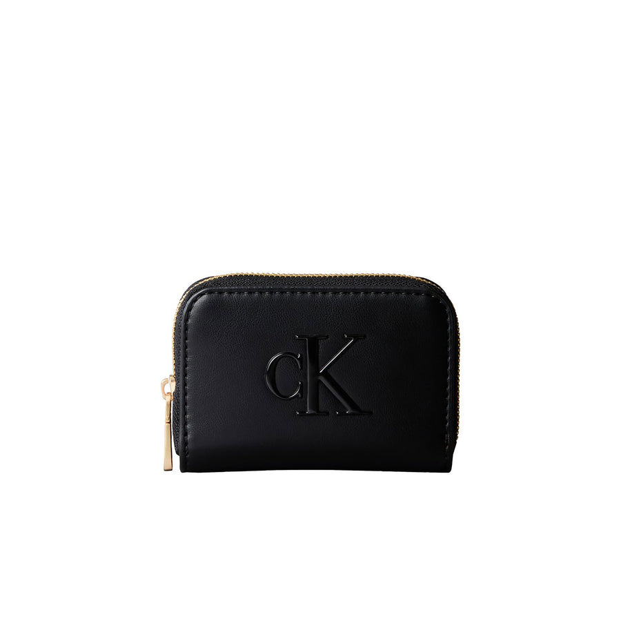 Portafogli Calvin Klein donna con zip Bold CK medium nero
