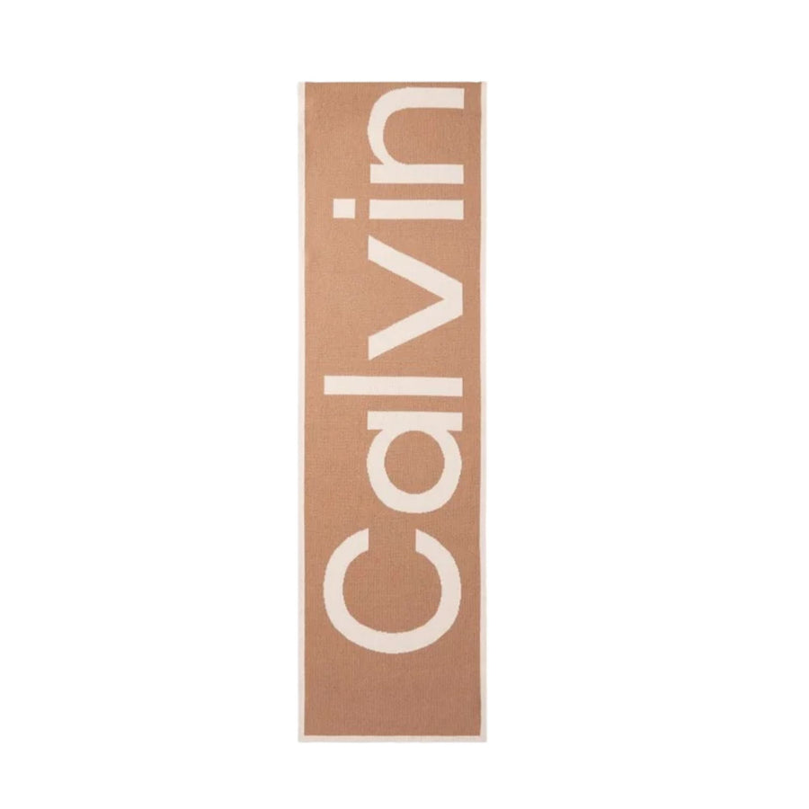 Sciarpa Calvin Klein donna Logo 2 Tone Jacquard beige