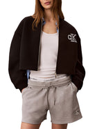 Bomber Calvin Klein Jeans donna cropped con monogramma nero