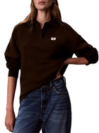Polo Calvin Klein Jeans donna in felpa a maniche lunghe moro