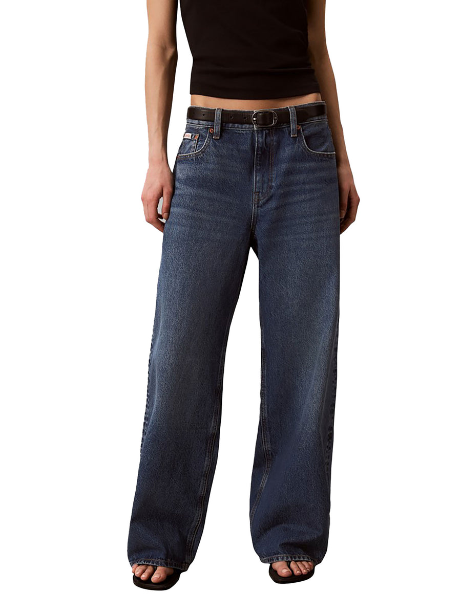 Jeans Calvin Klein Jeans donna baggy a vita bassa denim medio