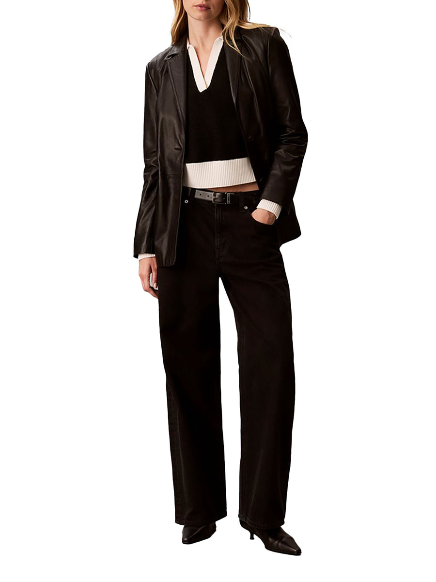 Polo Calvin Klein Jeans donna con colletto e bordi a contrasto nero