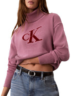Maglia Calvin Klein Jeans donna dolcevita con monogramma orchidea