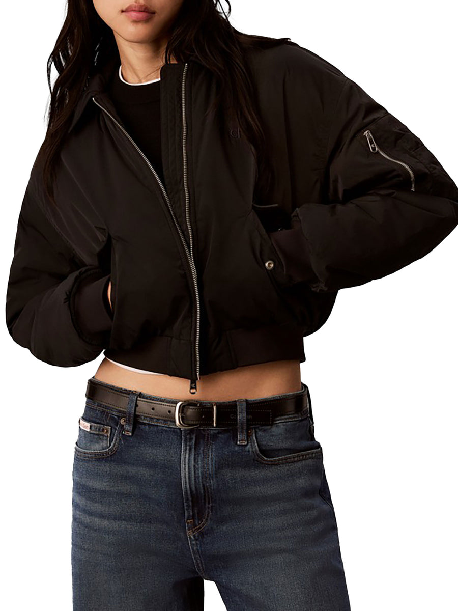Bomber Calvin Klein Jeans donna imbottito con zip nero