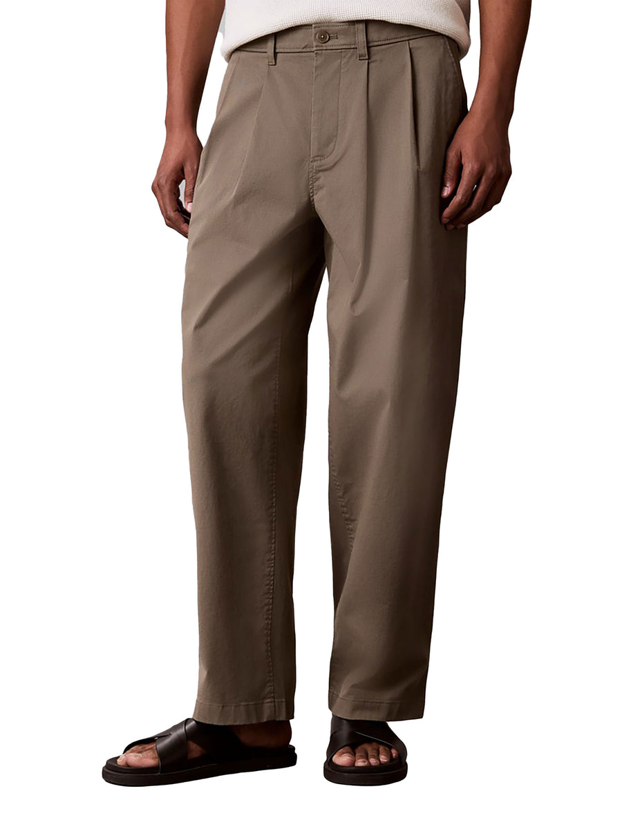 Pantaloni Calvin Klein Jeans uomo chino con vita elasticizzata verde