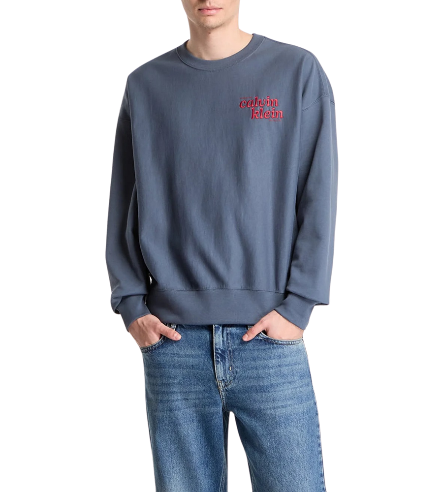 Felpa Calvin Klein uomo Graphic Premium Terry grigio chiaro