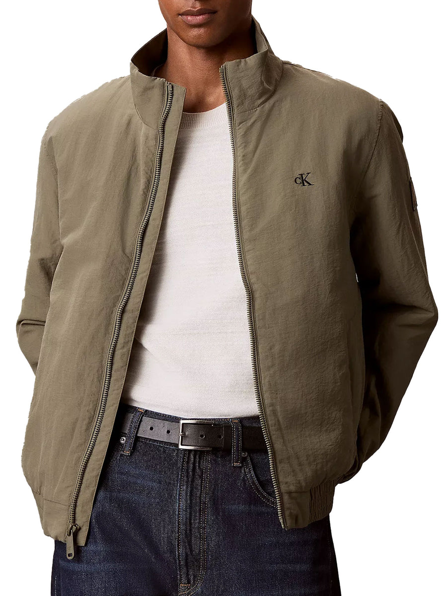 Giubbotto Calvin Klein Jeans uomo Harrington con zip verde