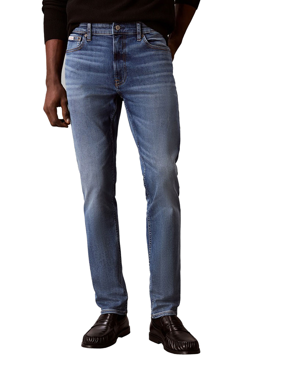 Jeans Calvin Klein Jeans uomo skinny cinque tasche denim medio