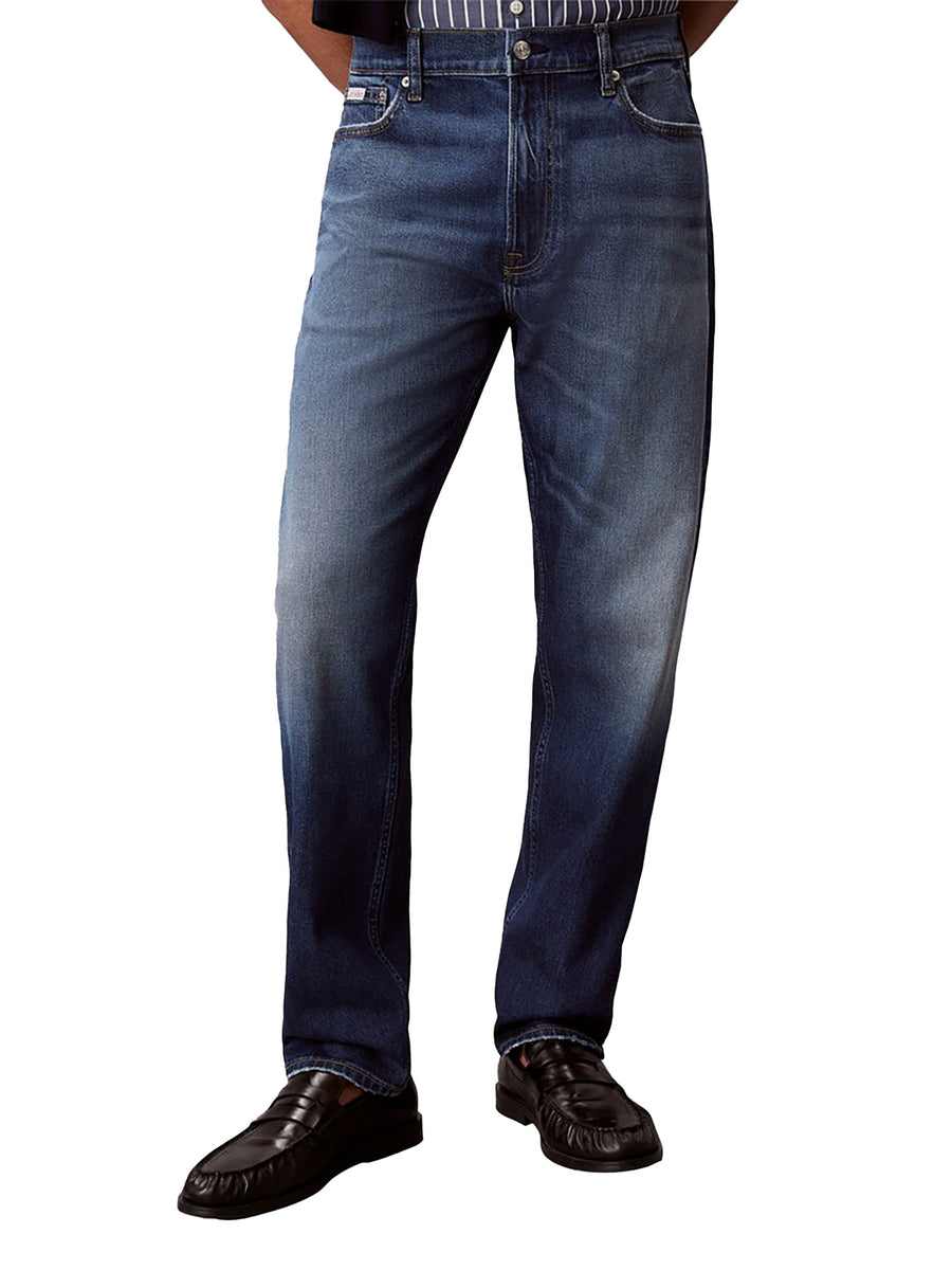 Jeans Calvin Klein Jeans uomo Classic Taper cinque tasche denim scuro