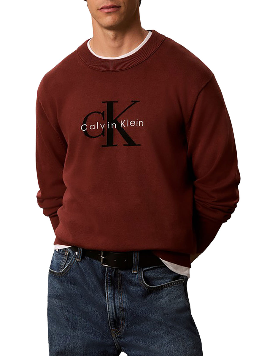 Maglia Calvin Klein Jeans uomo girocollo monogram moro