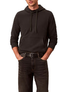 Felpa Calvin Klein Jeans uomo con cappuccio e badge logo fumo