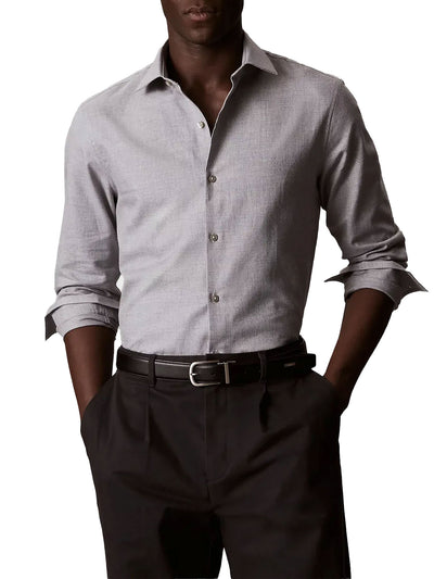 Camicia Calvin Klein uomo slim mélange grigio