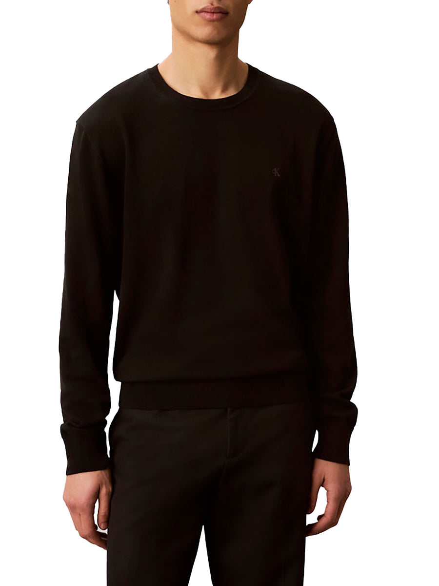 Maglia Calvin Klein uomo girocollo in cotone Supima nero