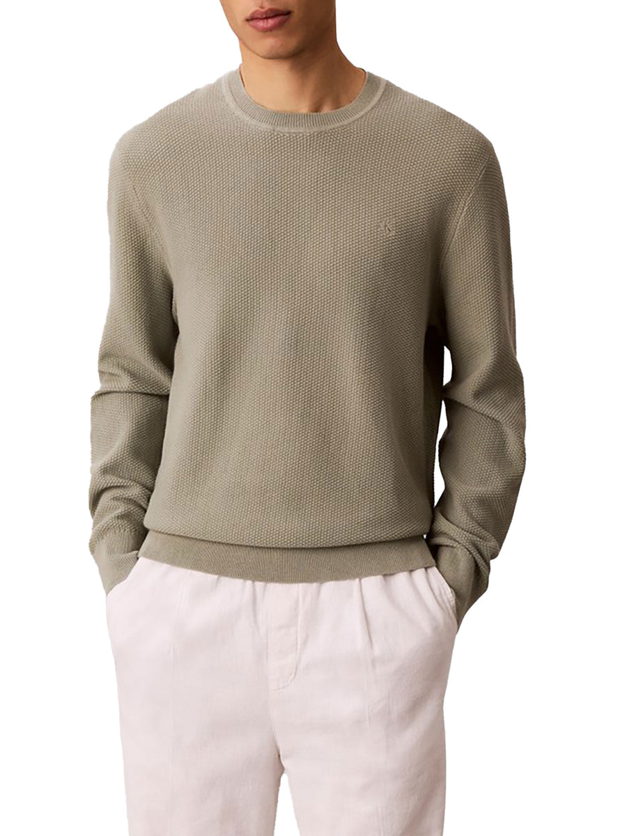 Maglia Calvin Klein uomo girocollo in cotone lavorato shadow