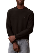 Maglia Calvin Klein uomo girocollo in cotone lavorato nero
