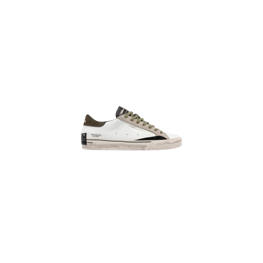 Sneaker Crime London uomo Distressed 2.0 bianco/verde oliva