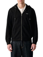 Felpa Guess Jeans uomo con zip e cappuccio nero