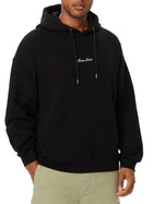 Felpa Guess Jeans uomo con cappuccio e piccolo logo scritto nero