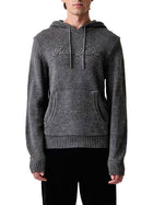 Felpa Guess Jeans uomo con cappuccio e logo ricamato grigio