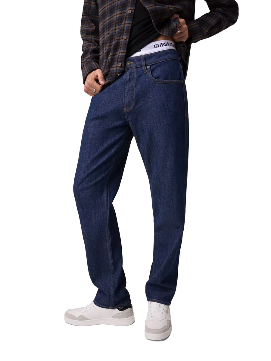 Jeans Guess Jeans uomo G16 straight con gamba dritta denim scuro